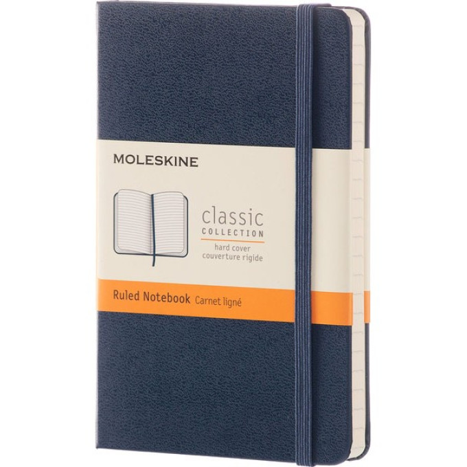 Блокнот MOLESKINE Classic Pocket, линейка, сапфирово-синий MM710B20