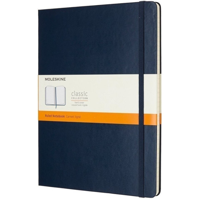 Блокнот MOLESKINE Classic XLarge, линейка, синий сапфир QP090B20