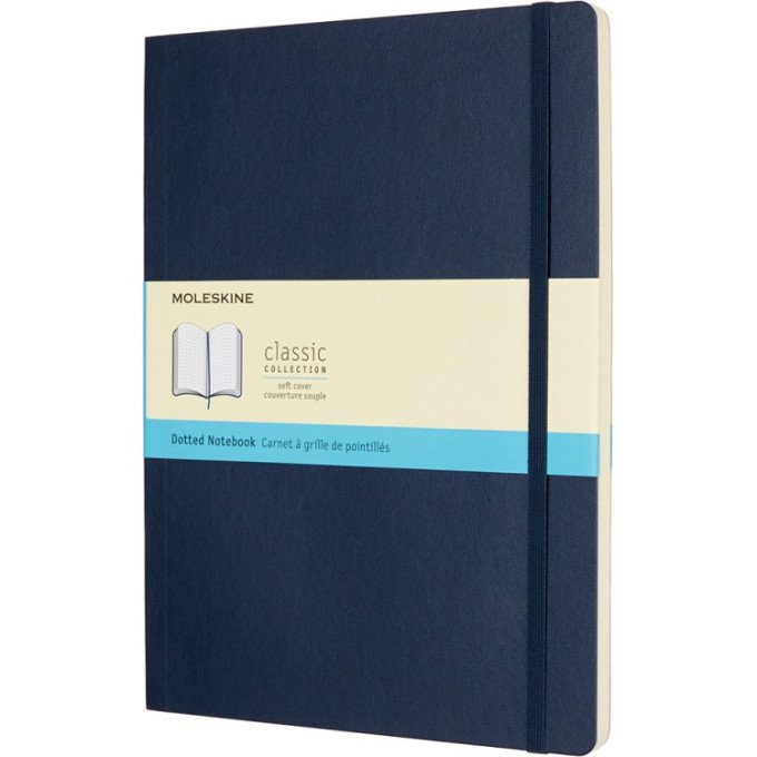 Блокнот MOLESKINE Classic Soft XLarge, пунктирная разметка, синий сапфир QP624B20